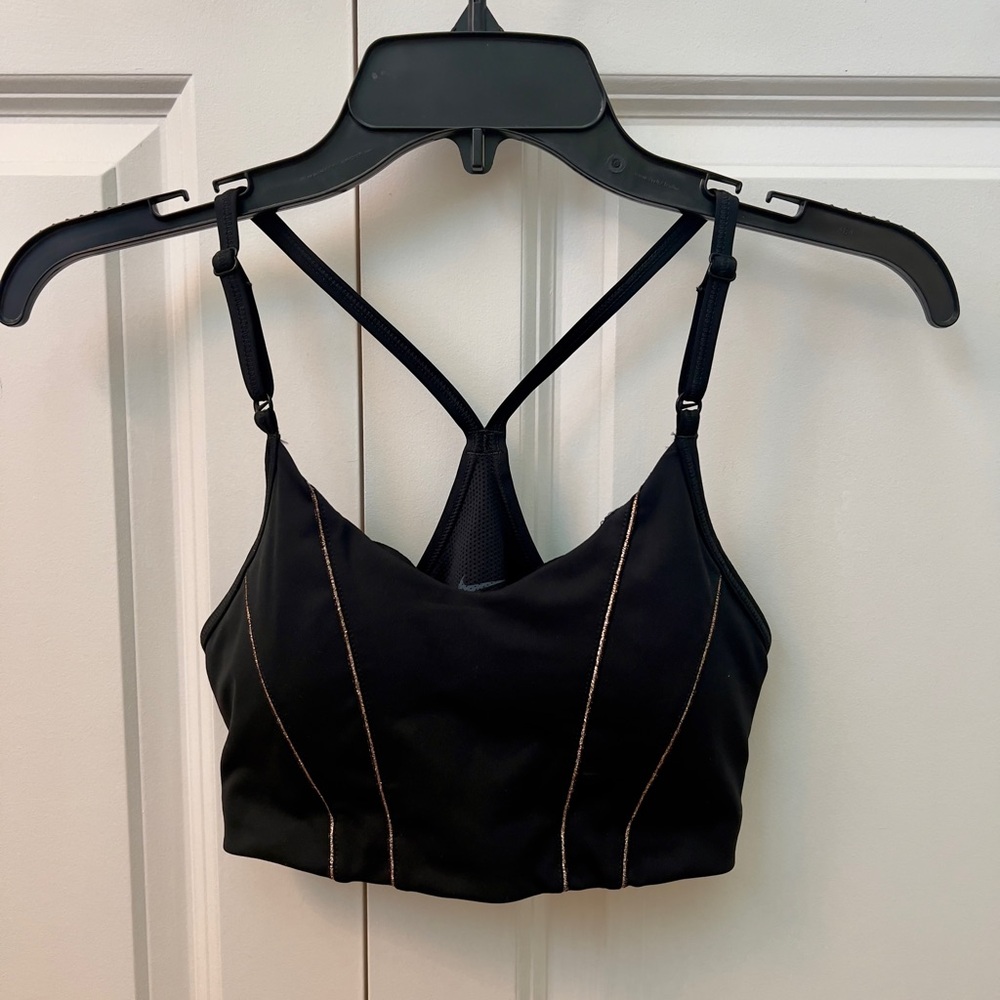 Nike Sports Bra with Metallic gold piping